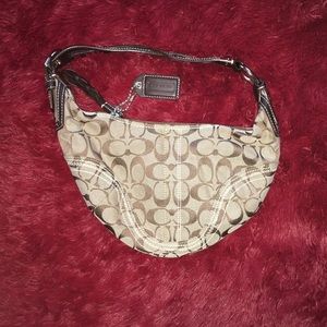 COACH Signature Soho Hobo Brown Monogram Purse